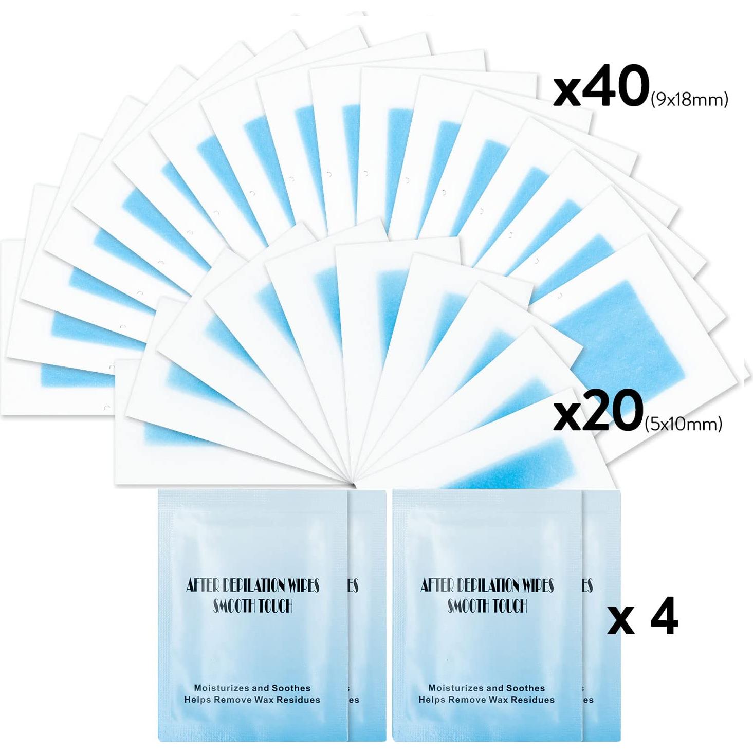 Cintas de Cera GleeBee 60 Piezas para Eliminación de Vello