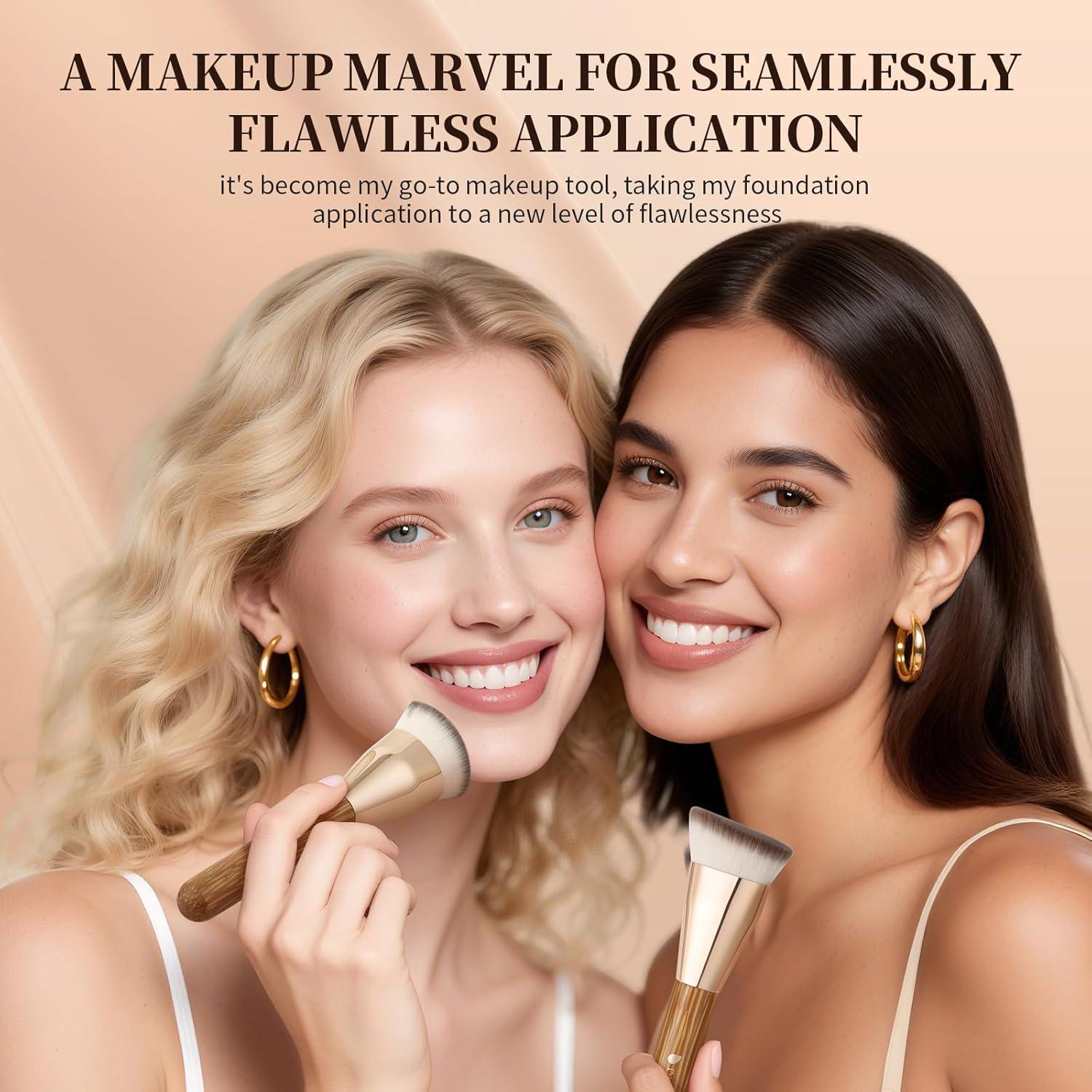 Brocha de Fundación Angulada DUcare 4 cm para Maquillaje Profesional