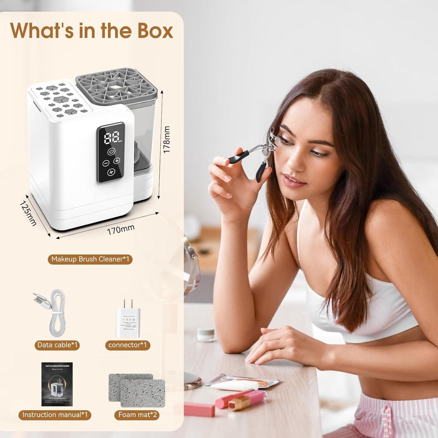 Máquina Limpiadora y Secadora de Brochas de Maquillaje USB 5-en-1