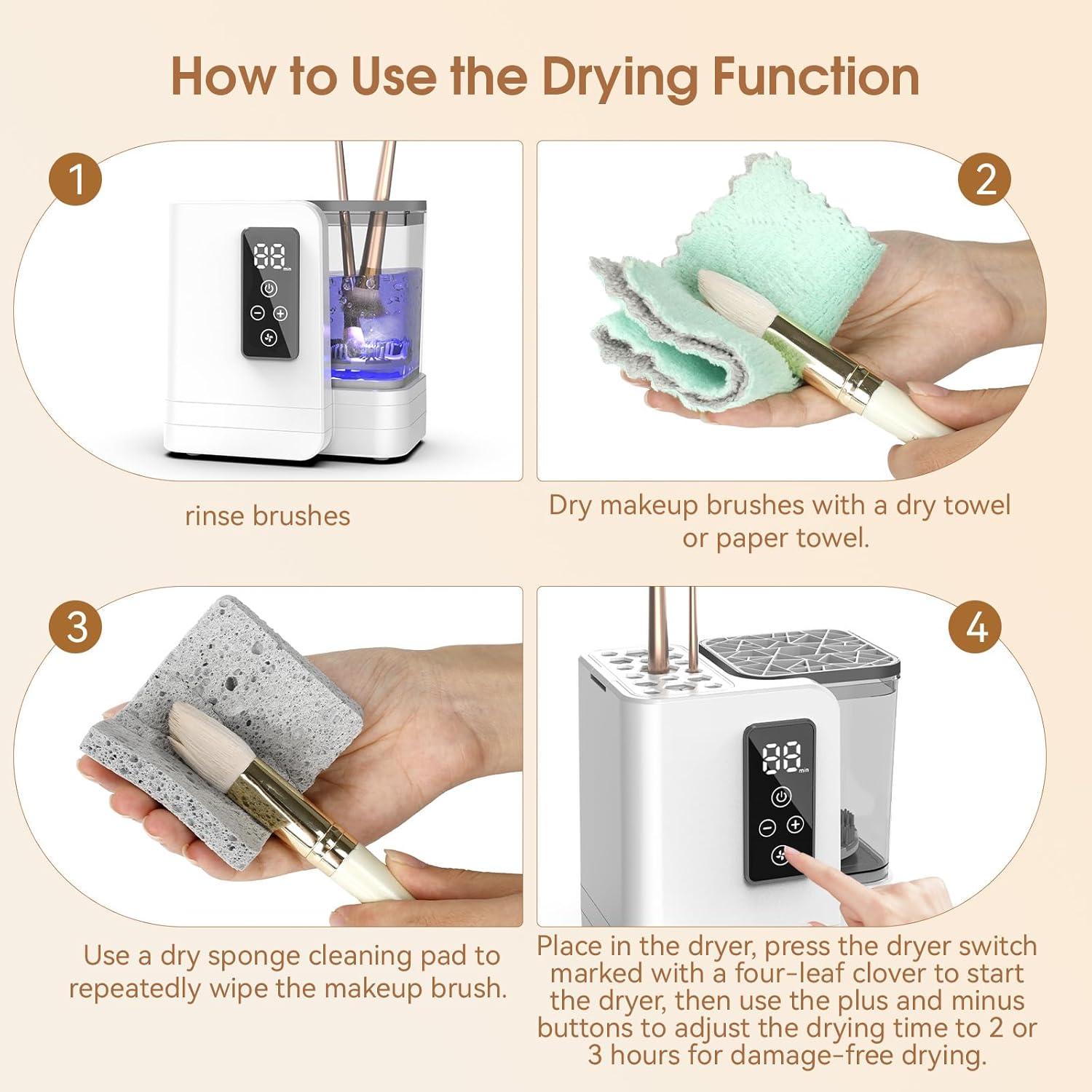 Máquina Limpiadora y Secadora de Brochas de Maquillaje USB 5-en-1