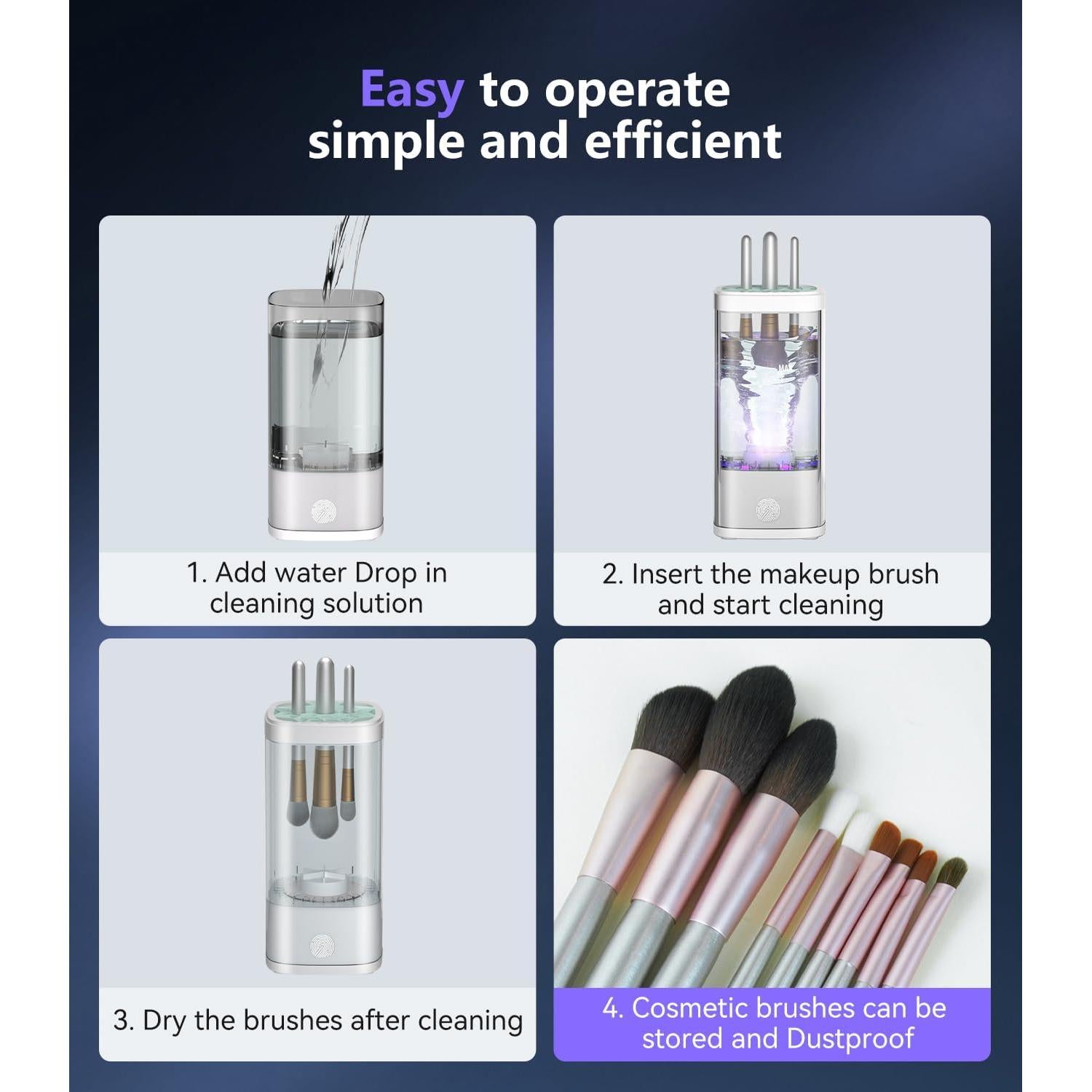 Limpiadora de Brochas de Maquillaje MSDQQTIY 10,000 RPM