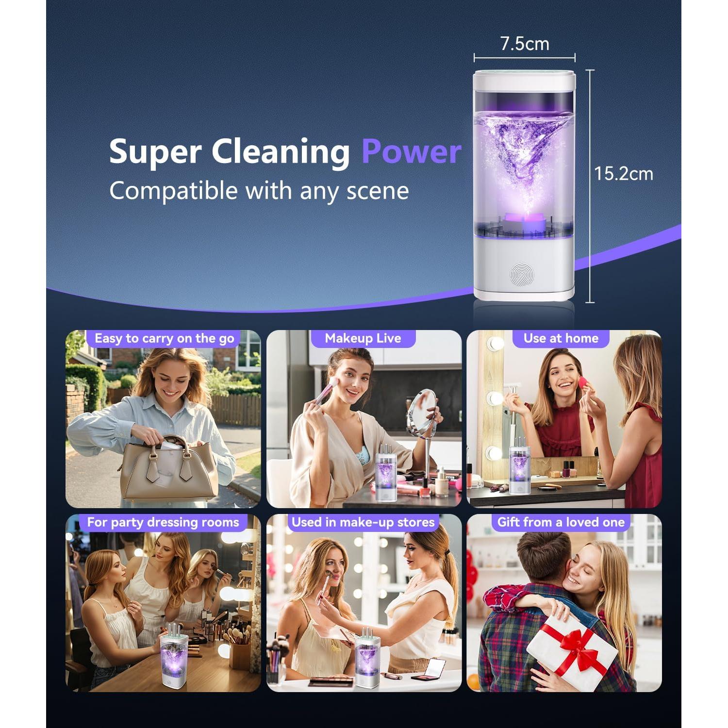 Limpiadora de Brochas de Maquillaje MSDQQTIY 10,000 RPM