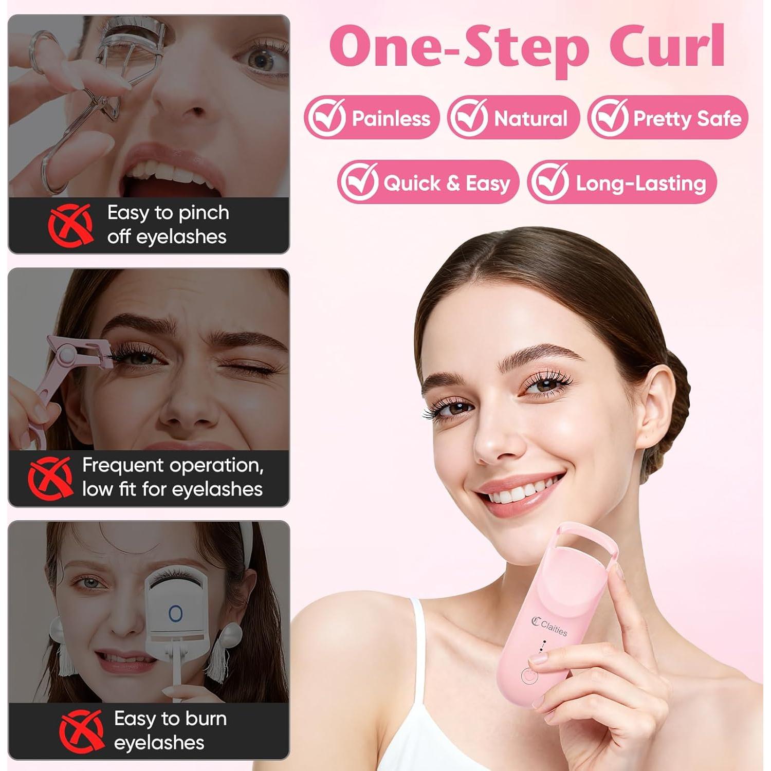 Rizador de Pestañas Calentado Claities - 10s Calor, 3s Rizado