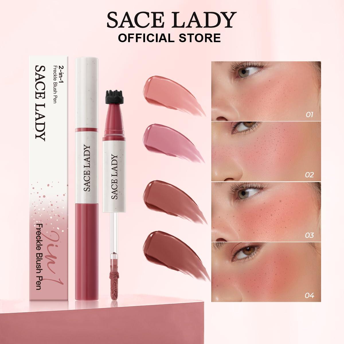 Lápiz de Rubor y Pecas 2-en-1 Sace Lady 15g Sorbete Durazno