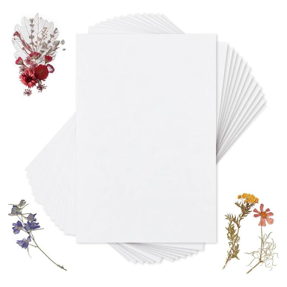 Papel Absorbente para Prensado de Flores OLYCRAFT 50Pcs 30.5x20.3cm