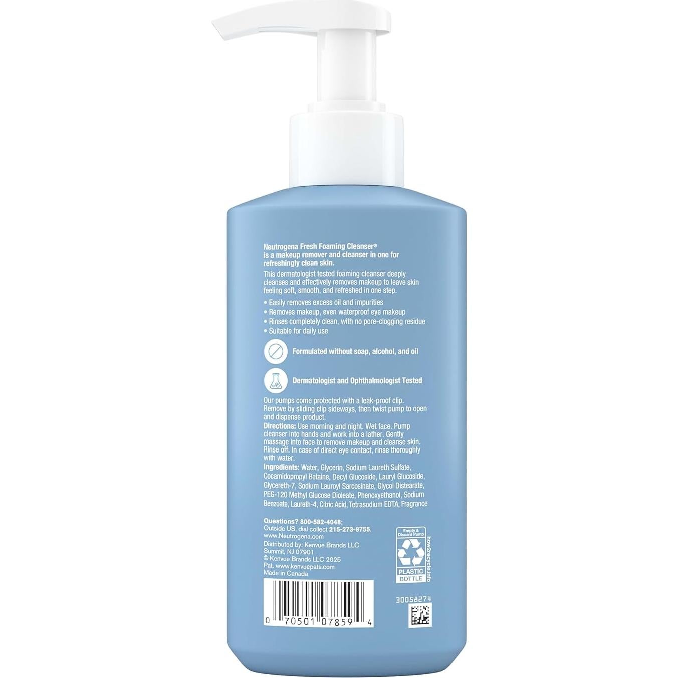 Limpiador Facial Espumoso Neutrogena 250 ml Piel Normal a Grasa