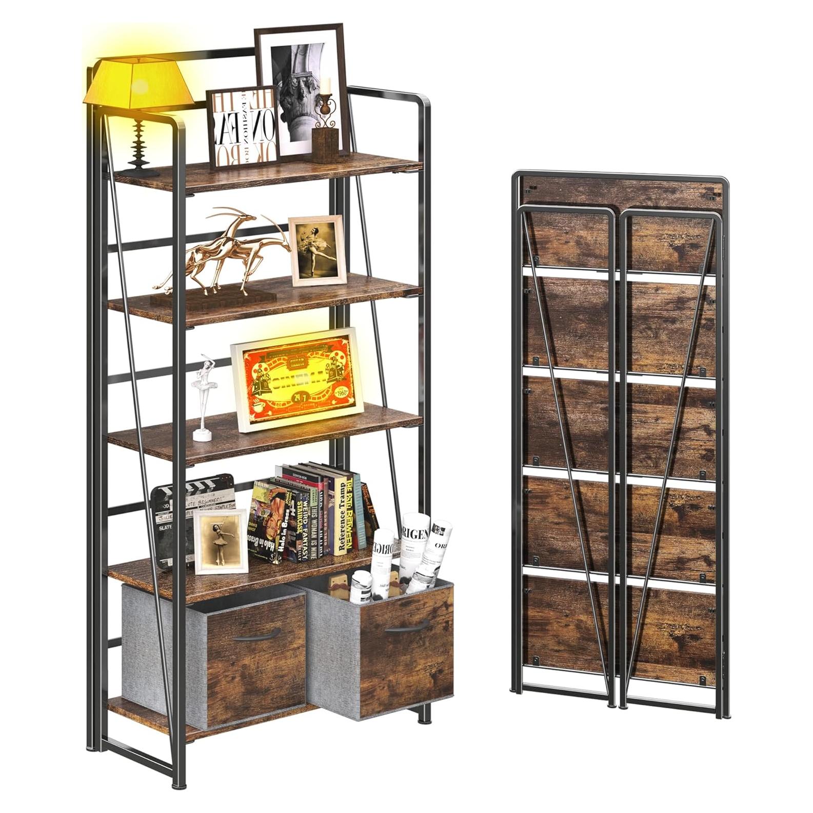 Estantería Plegable BHG 5 Niveles Color Fuego Sin Montaje