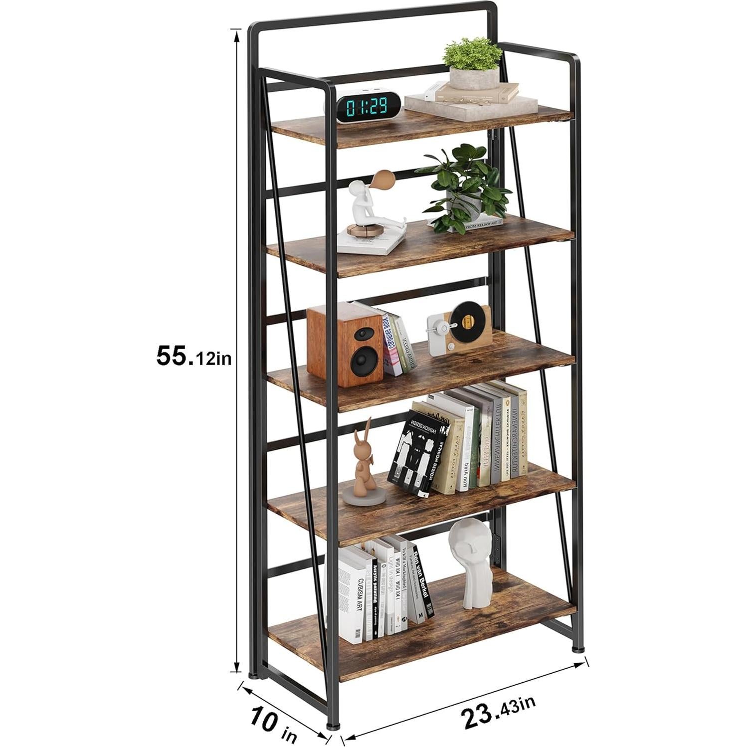 Estantería Plegable BHG 5 Niveles Color Fuego Sin Montaje