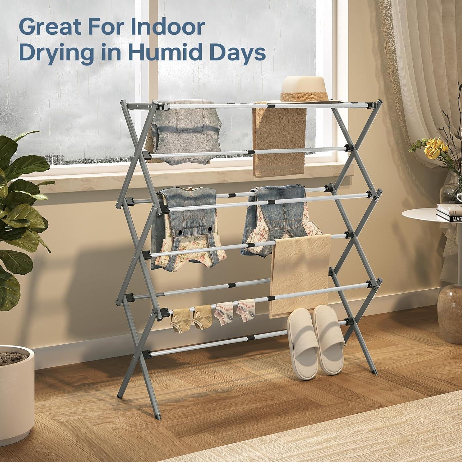 Estante de Secado de Ropa Plegable APEXCHASER 88.9x30x95.6cm