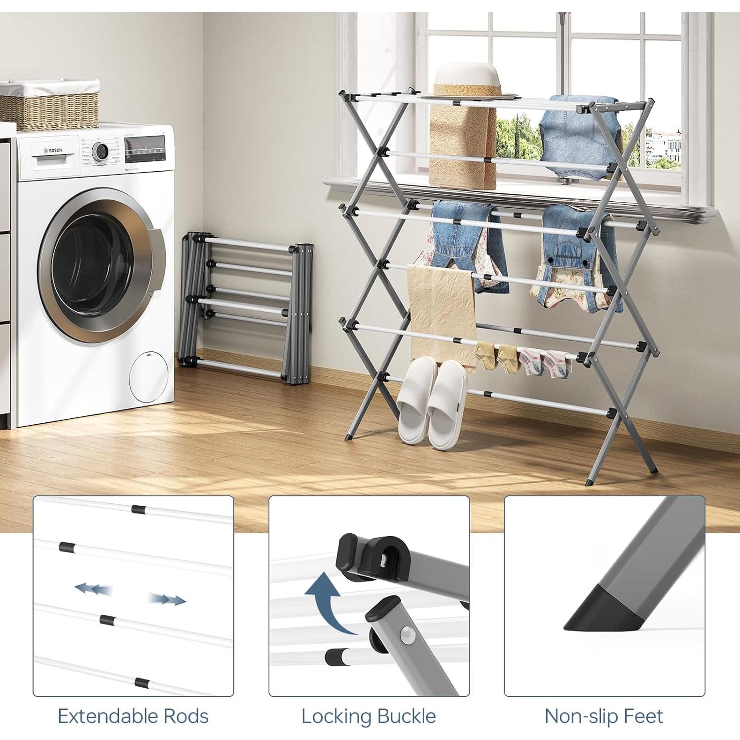 Estante de Secado de Ropa Plegable APEXCHASER 88.9x30x95.6cm