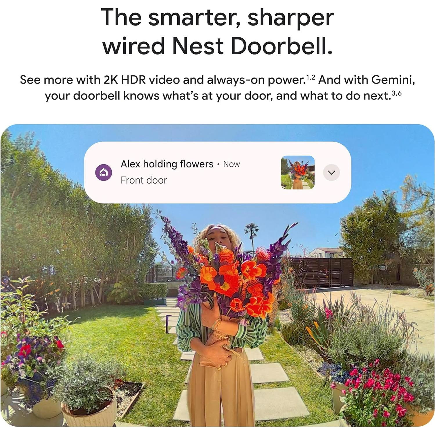 Timbre Google Nest con cable 3ra Gen 2K HDR Hazel