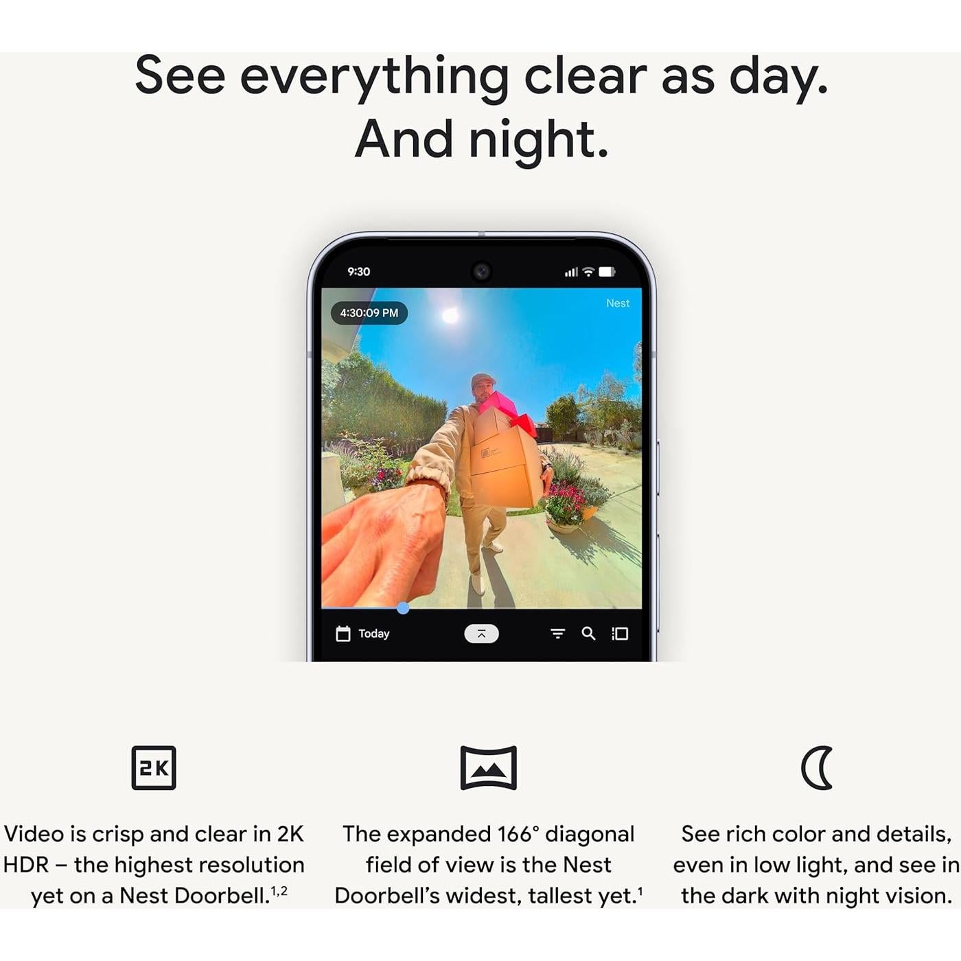 Timbre Google Nest con cable 3ra Gen 2K HDR Hazel