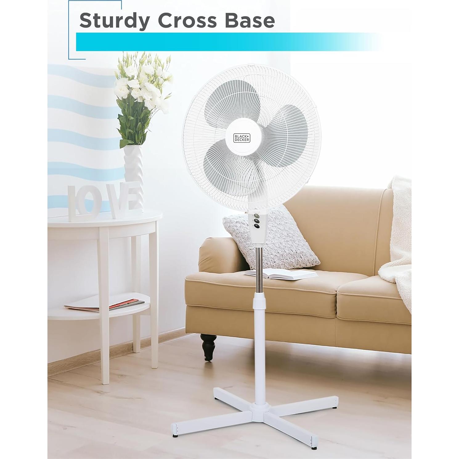 Ventilador de Pedestal BLACK+DECKER BFP18SXW 45.7 cm Oscilante