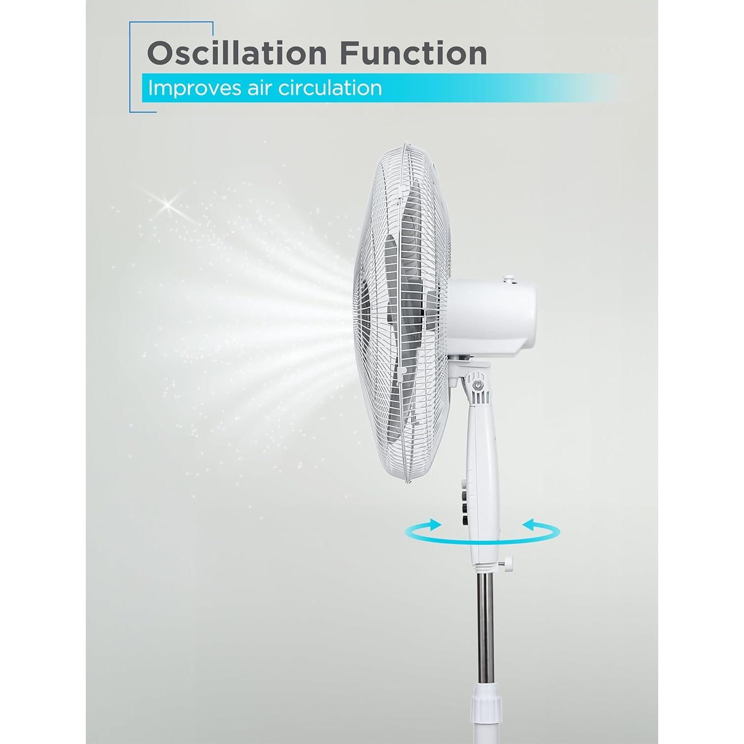 Ventilador de Pedestal BLACK+DECKER BFP18SXW 45.7 cm Oscilante