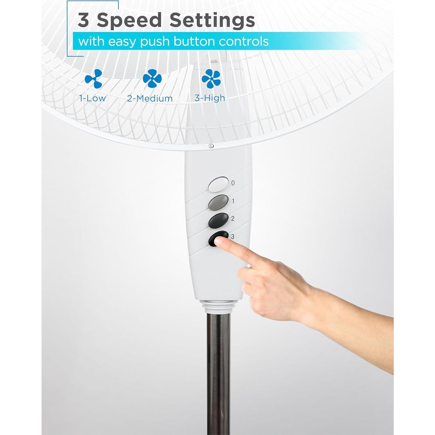 Ventilador de Pedestal BLACK+DECKER BFP18SXW 45.7 cm Oscilante