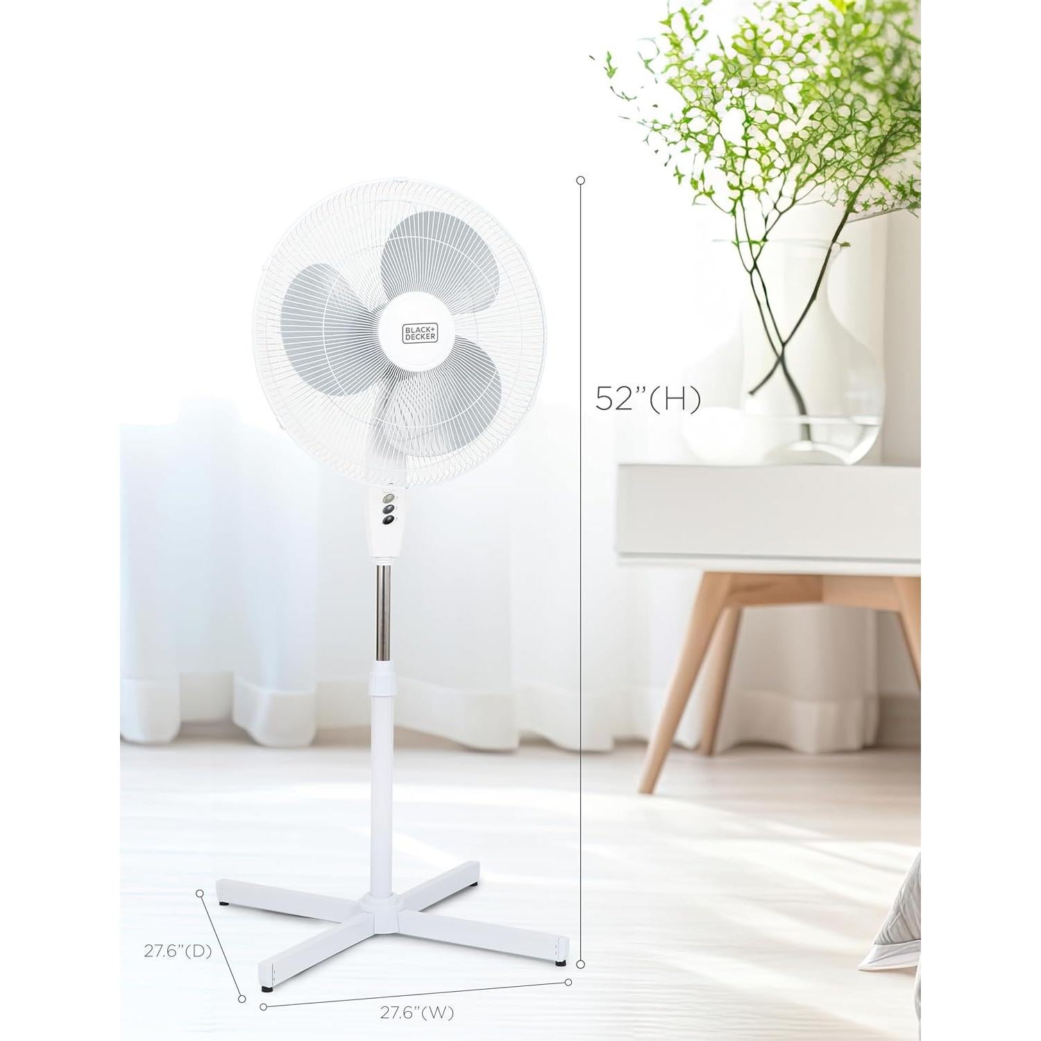 Ventilador de Pedestal BLACK+DECKER BFP18SXW 45.7 cm Oscilante