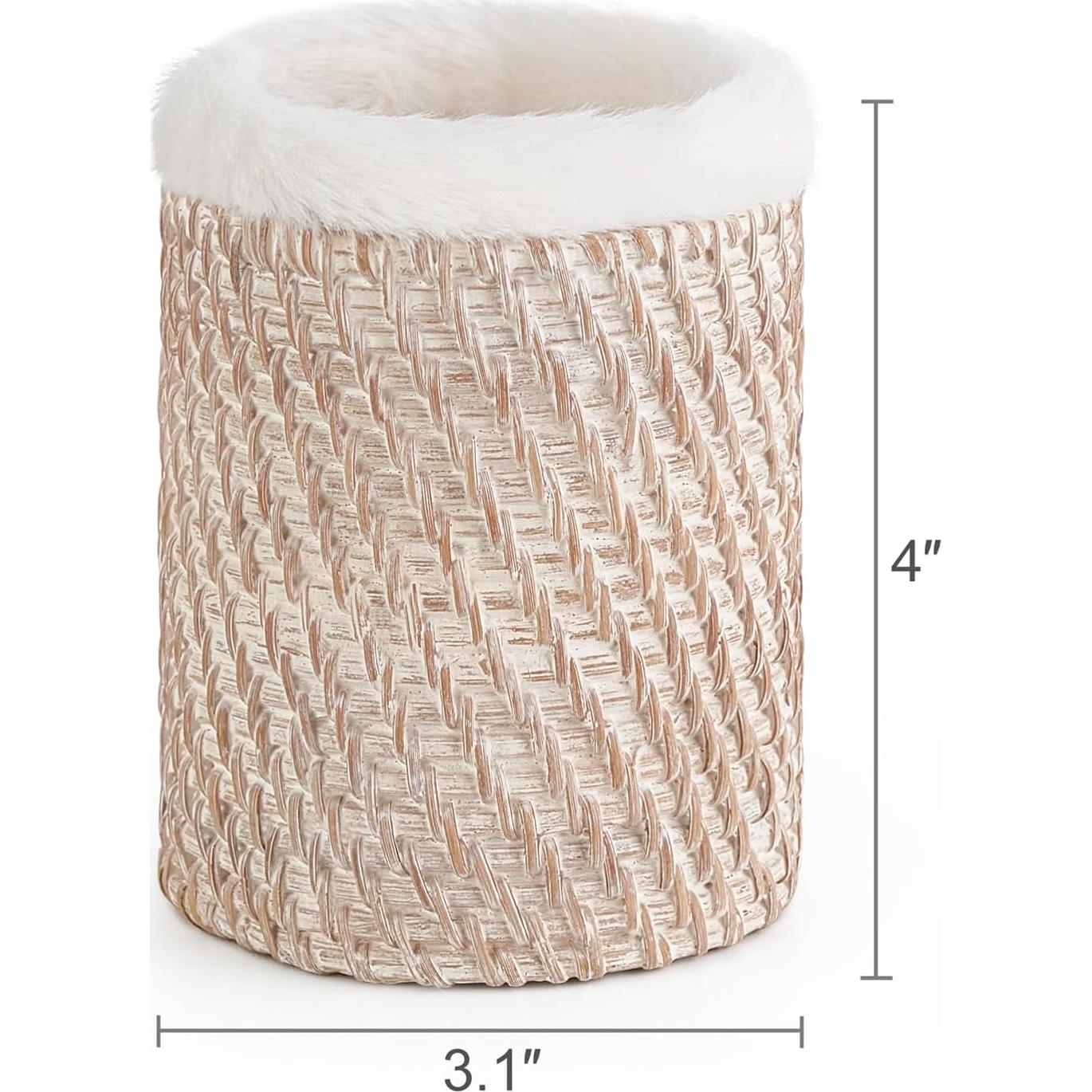 Soporte para Gafas Mkono de Ratan con Forro de Peluche 8.89 cm