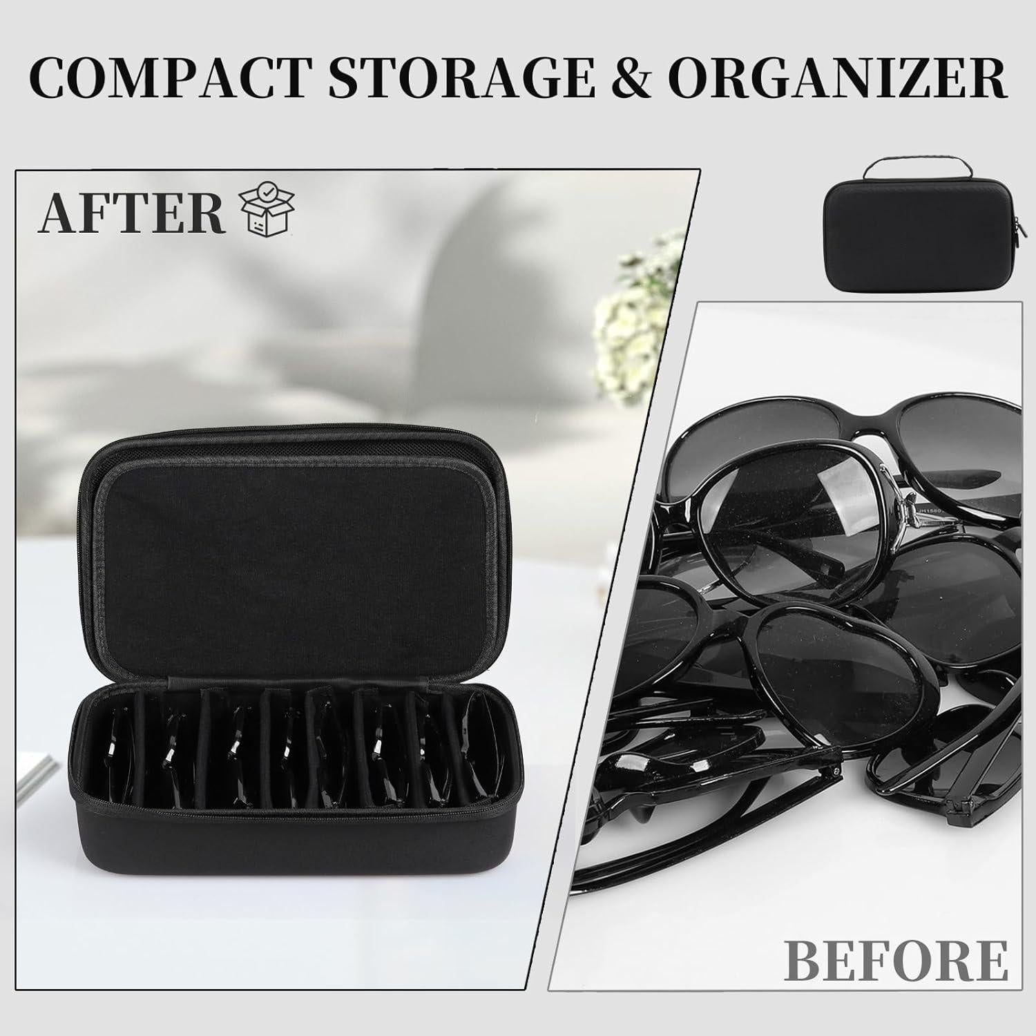 Funda Dura para Gafas AUTOARK MKAW021, 8 Gafas, Negro