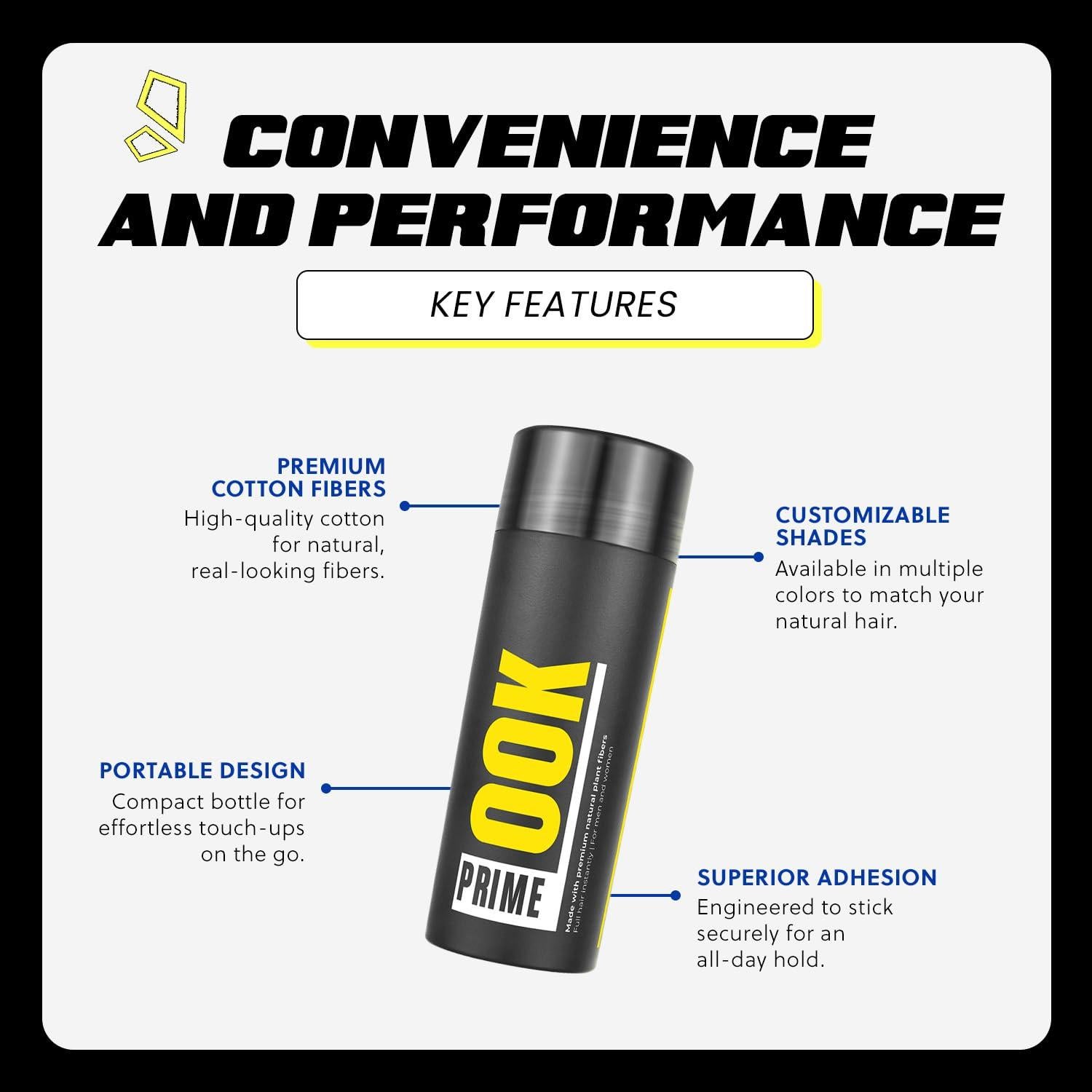 Fibra para Construcción de Cabello PrimeLook 27.5g Gris - Volumen Instantáneo