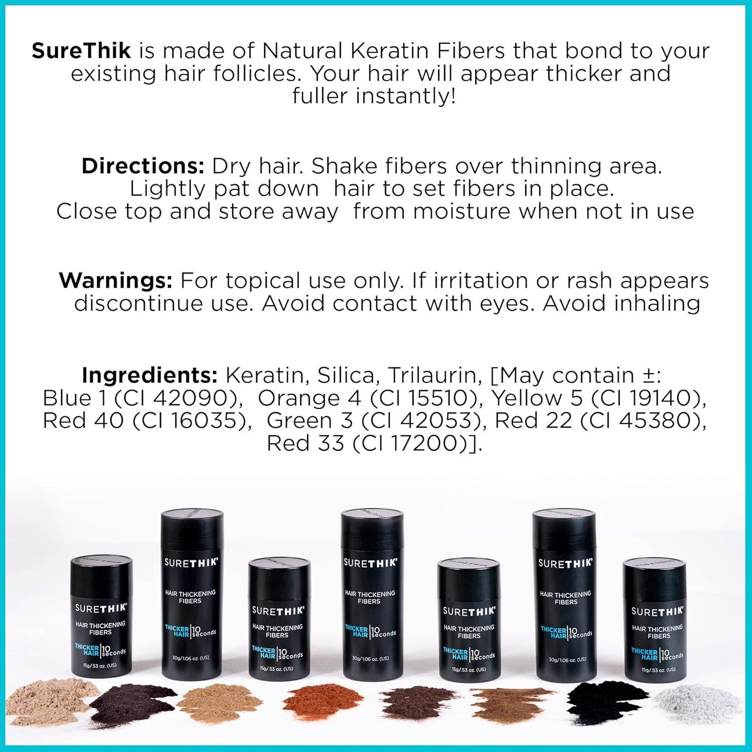 Fibras Engrosadoras para Cabello SureThik 4x30g Marrón Oscuro