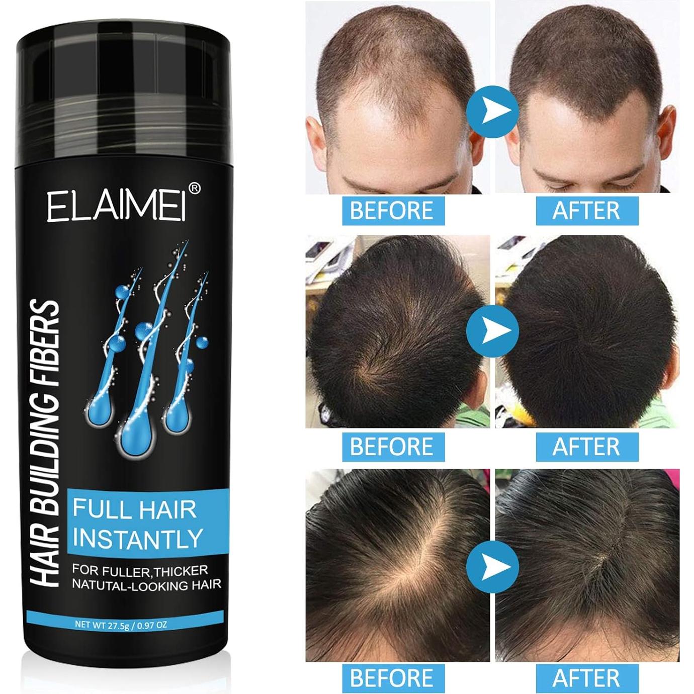 Fibras para Cabello Ralo ELAIMEI 27.5g - Indetectables y Naturales