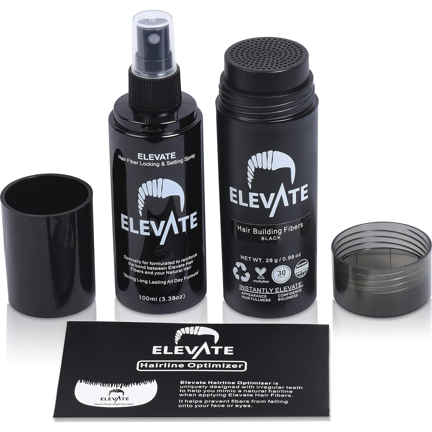 Kit 3 en 1 Elevate para Cabello Fino - Fibras, Spray y Peine