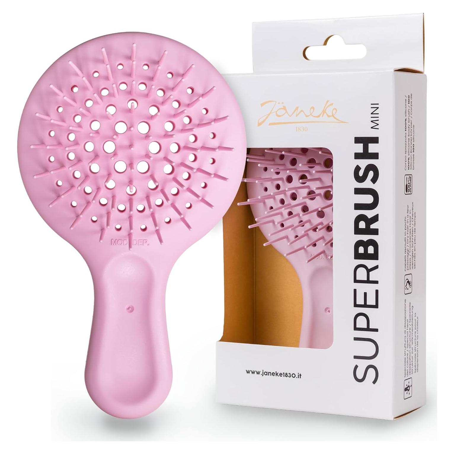 Cepillo Mini Janeke para Niños - Antiestático Rosa Claro