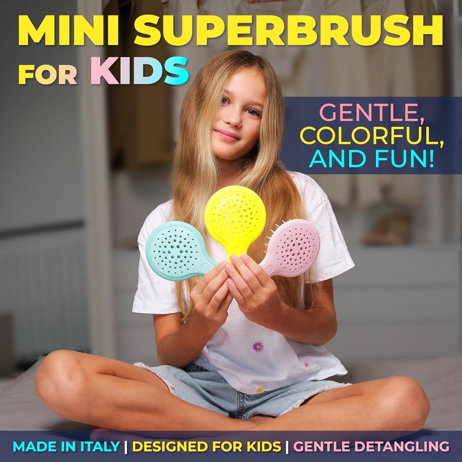 Cepillo Mini Janeke para Niños - Antiestático Rosa Claro