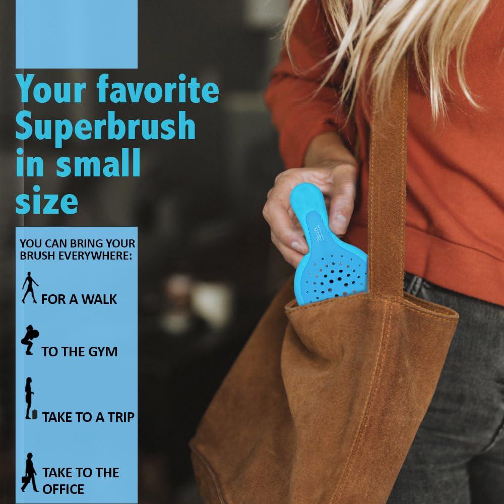 Cepillo Mini Janeke Superbrush - Antiestático, Ventilado, Azul