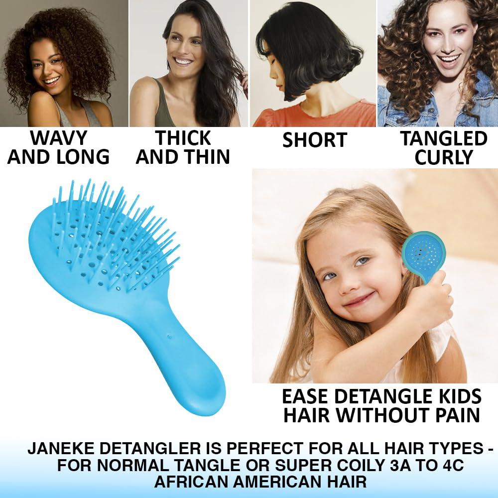 Cepillo Mini Janeke Superbrush - Antiestático, Ventilado, Azul