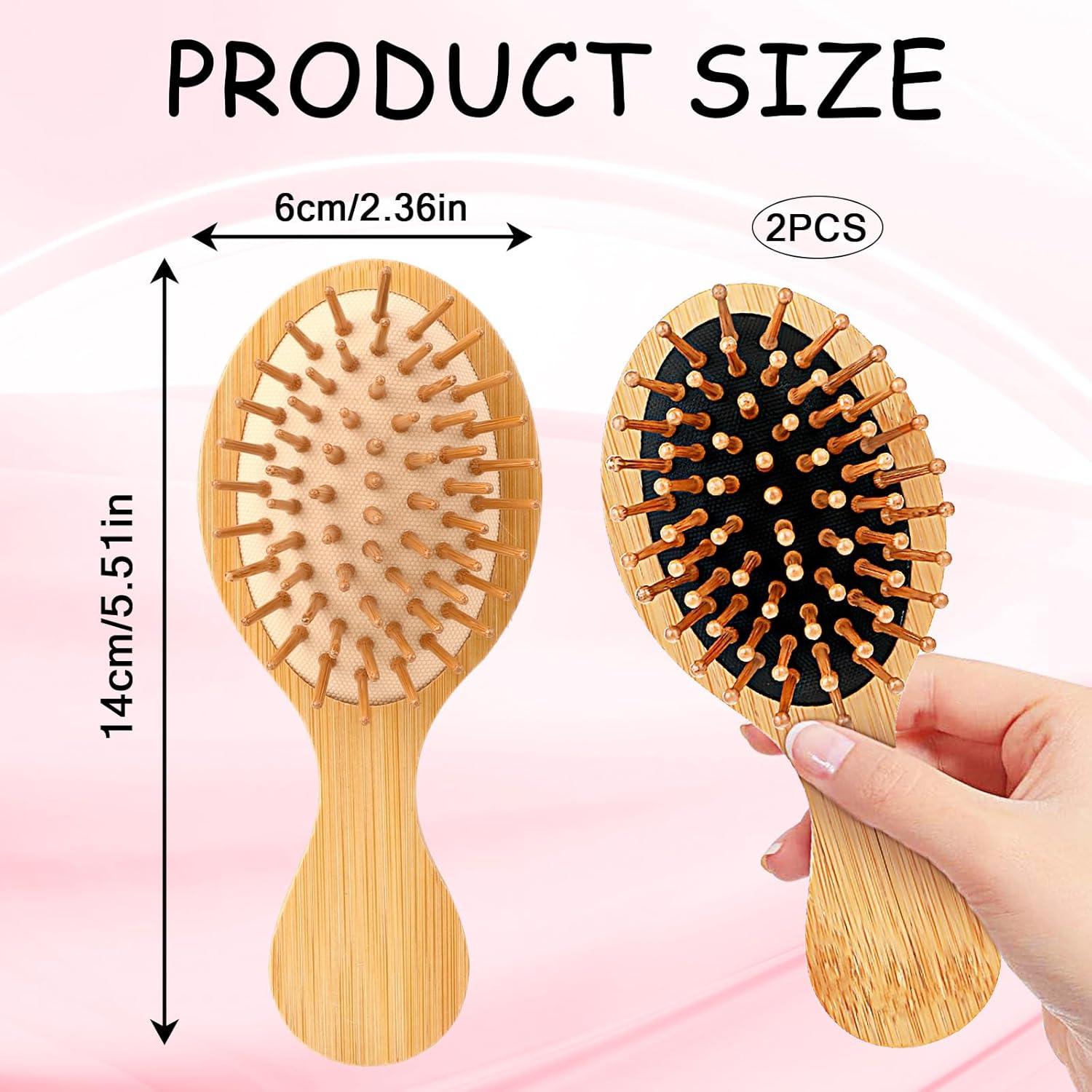 Cepillo de Pelo de Madera Natural Zyghjort - 2 Piezas, Antiestático