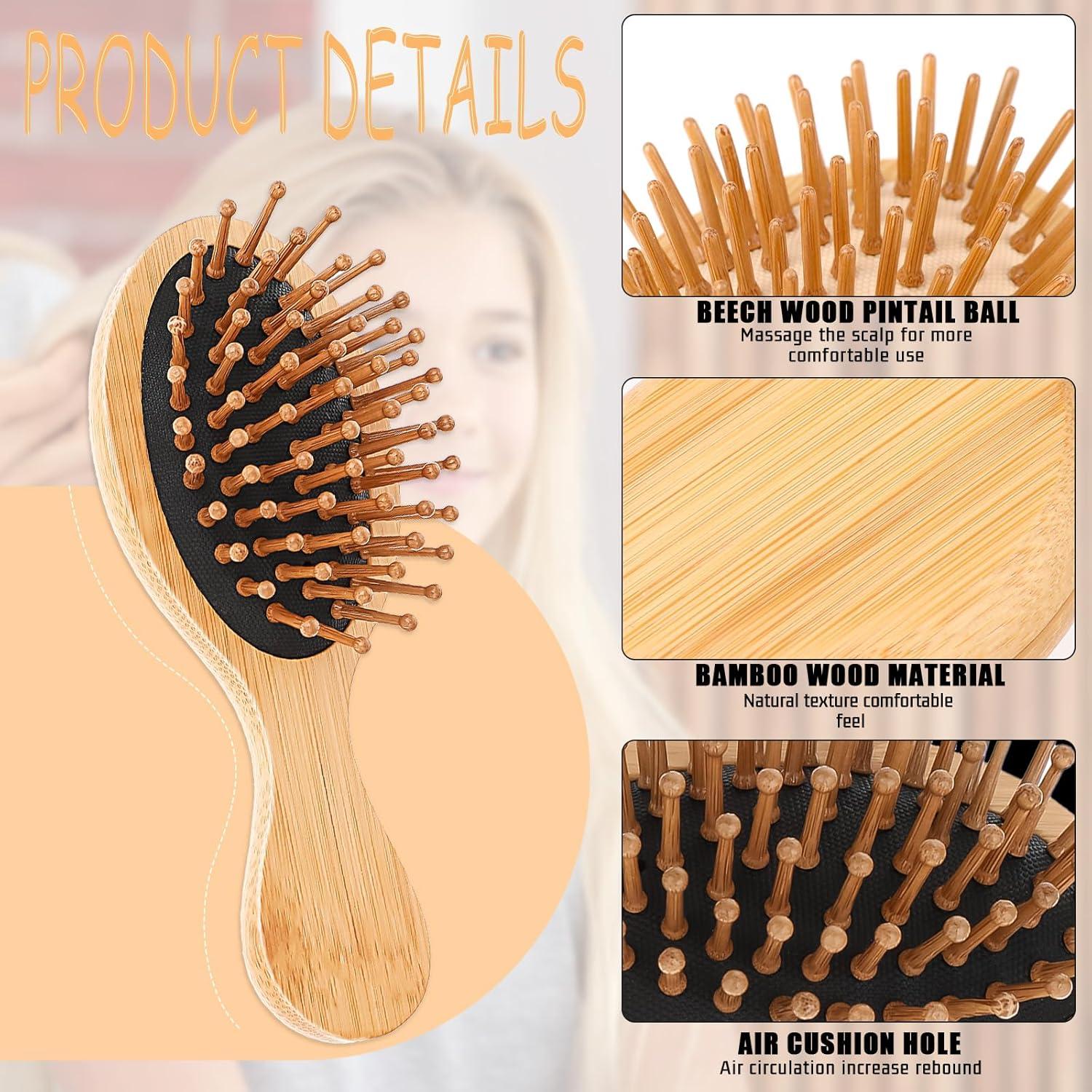 Cepillo de Pelo de Madera Natural Zyghjort - 2 Piezas, Antiestático