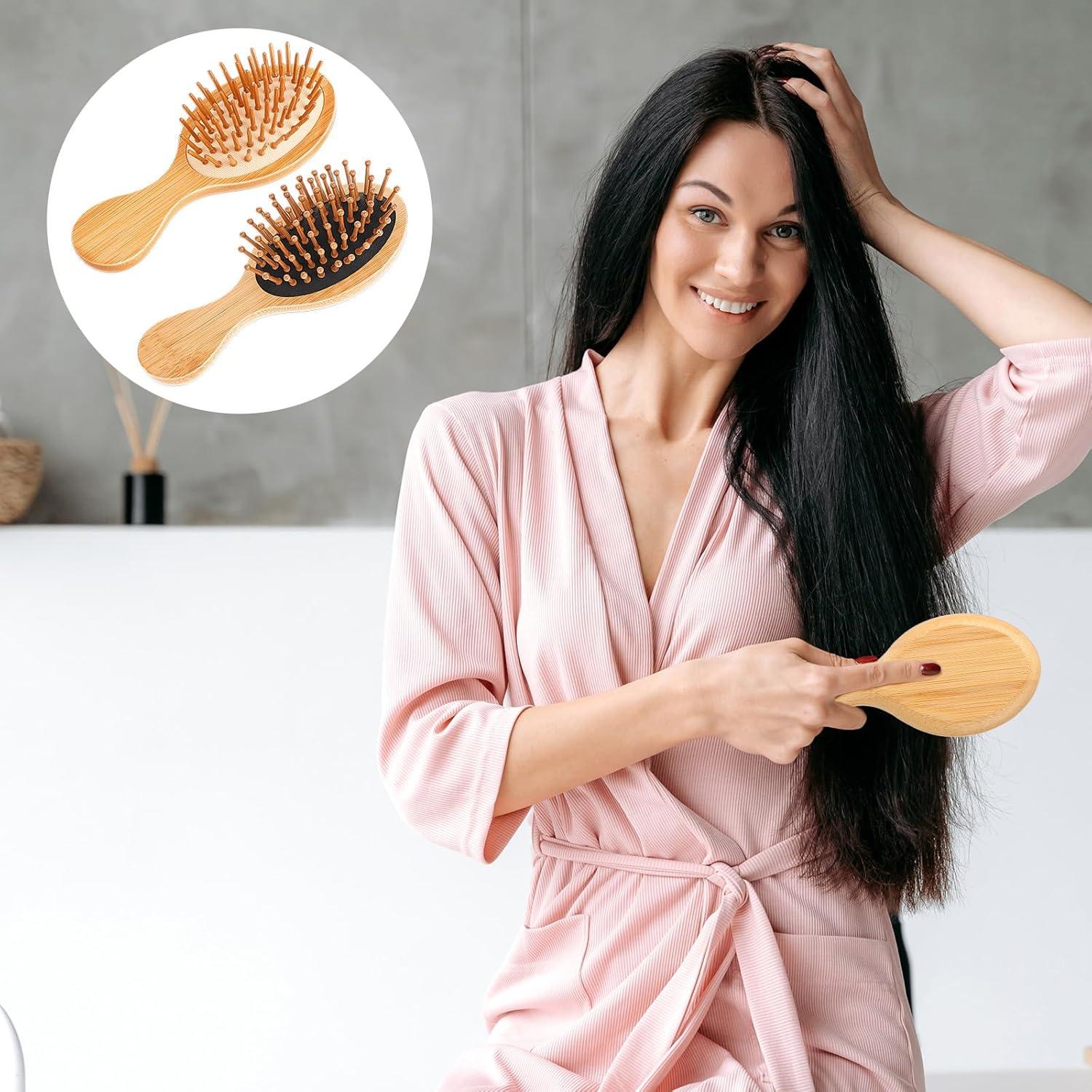 Cepillo de Pelo de Madera Natural Zyghjort - 2 Piezas, Antiestático