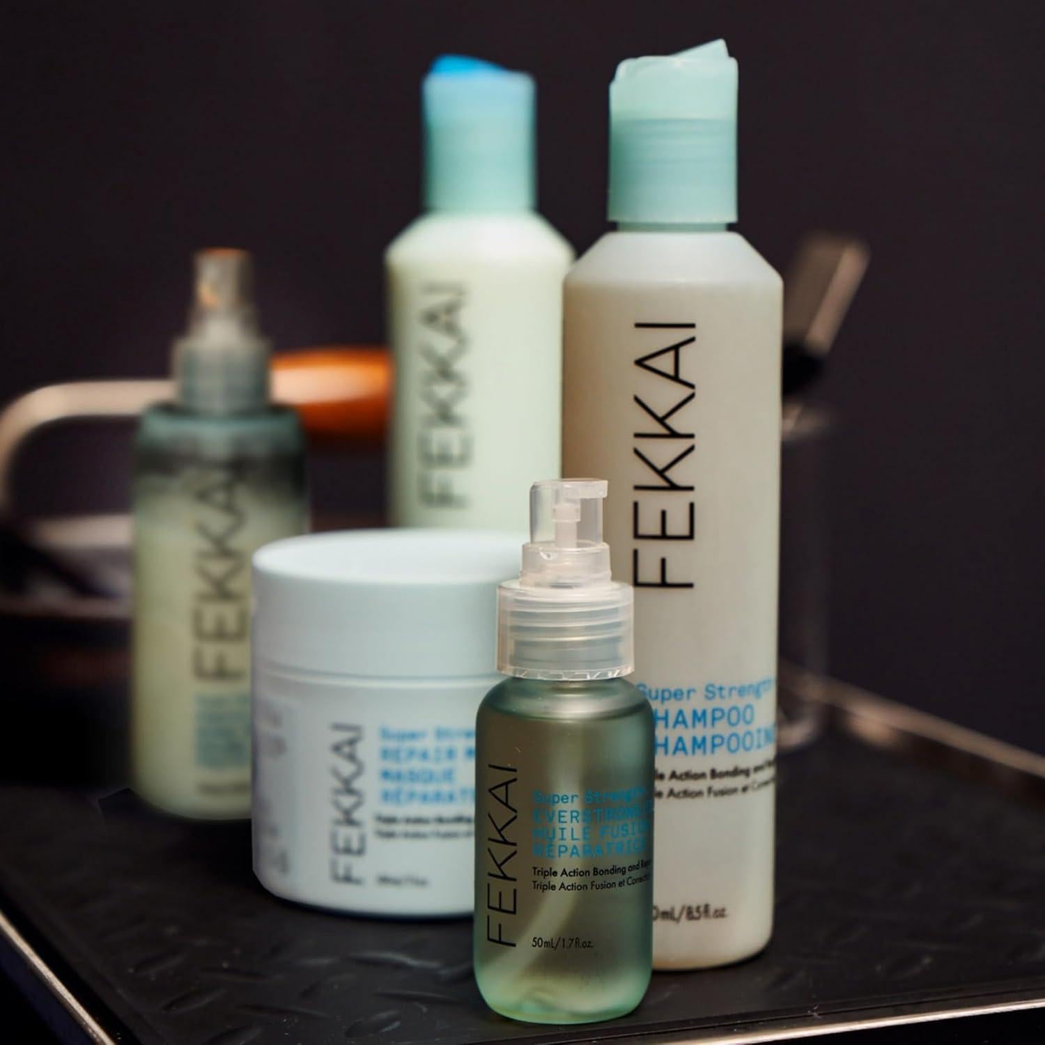 Dúo de Recuperación Capilar FEKKAI Super Strength+ - Aceite 48.2g + Mascarilla 212g - Vegano y Libre de Sulfatos