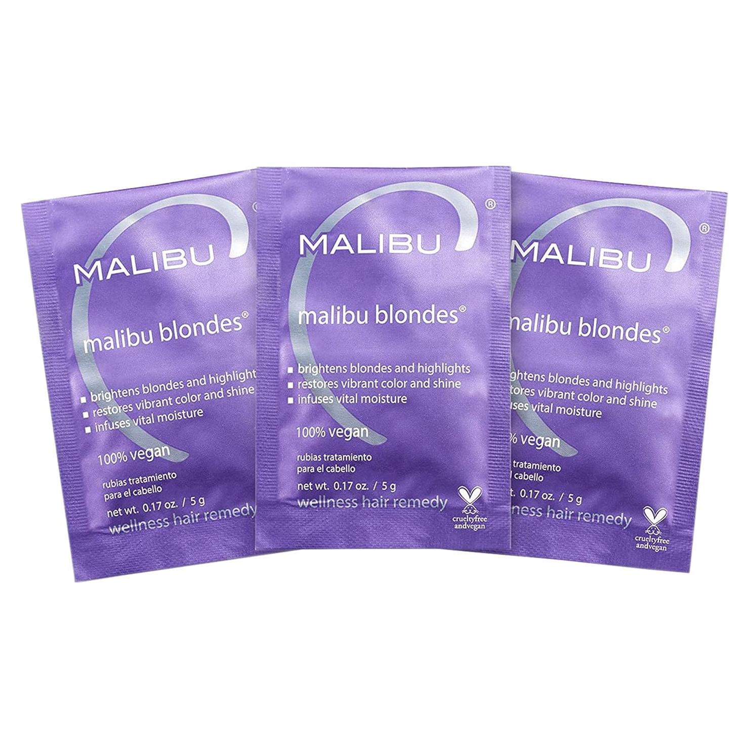 Malibu C Blondes Wellness Remedy 3 Cuentas - Elimina decoloración y restaura brillo