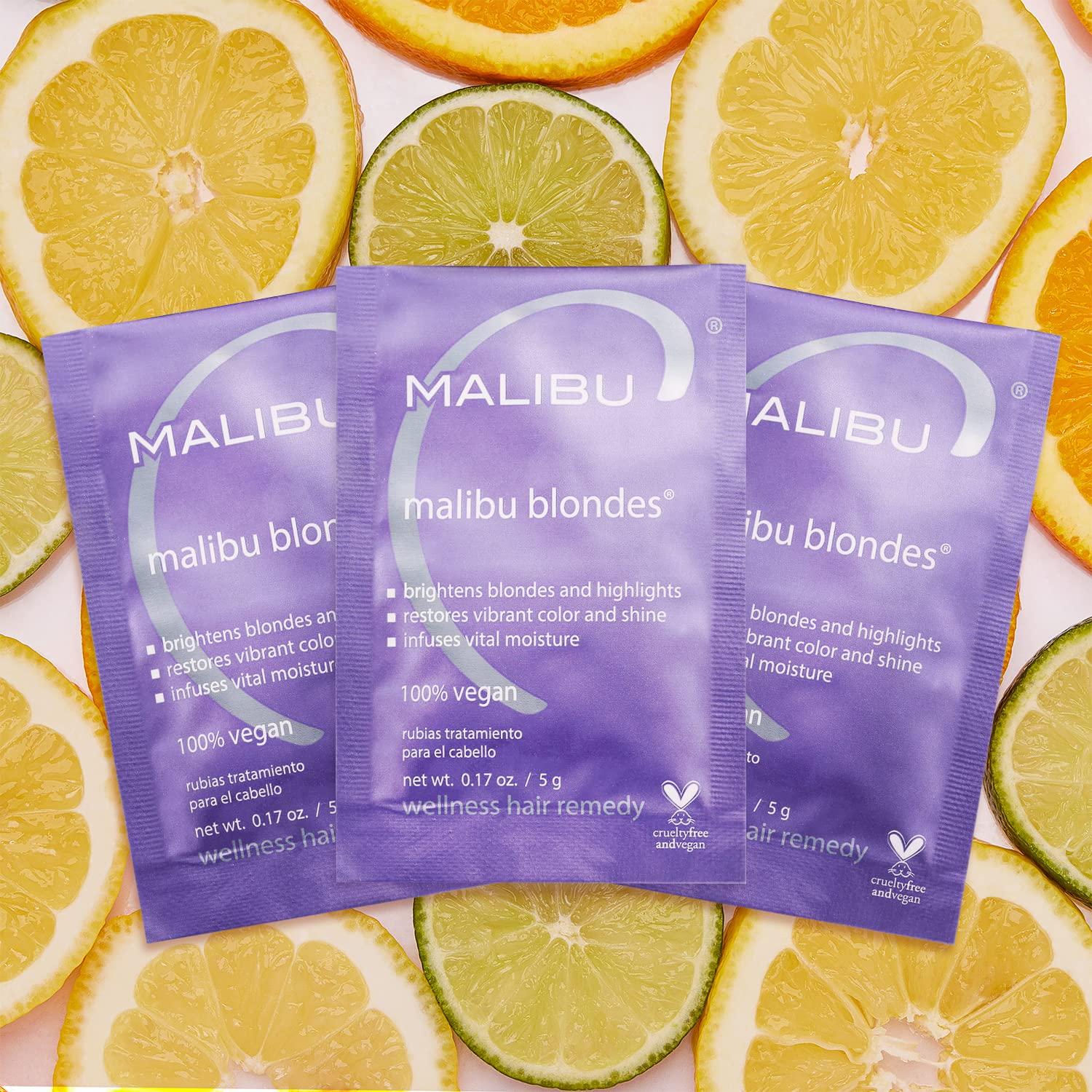 Malibu C Blondes Wellness Remedy 3 Cuentas - Elimina decoloración y restaura brillo