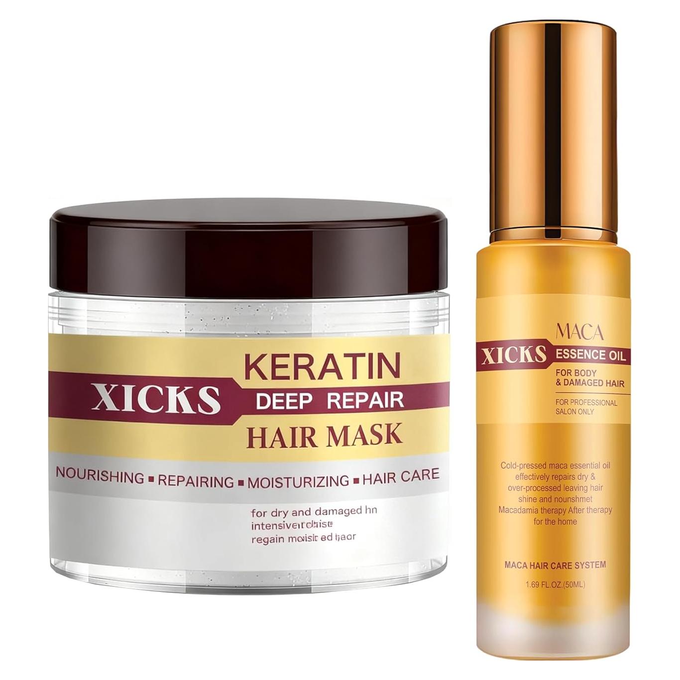 Mascarilla de Queratina y Aceite de Maca Xicks 500ml - Hidratación y Reparación