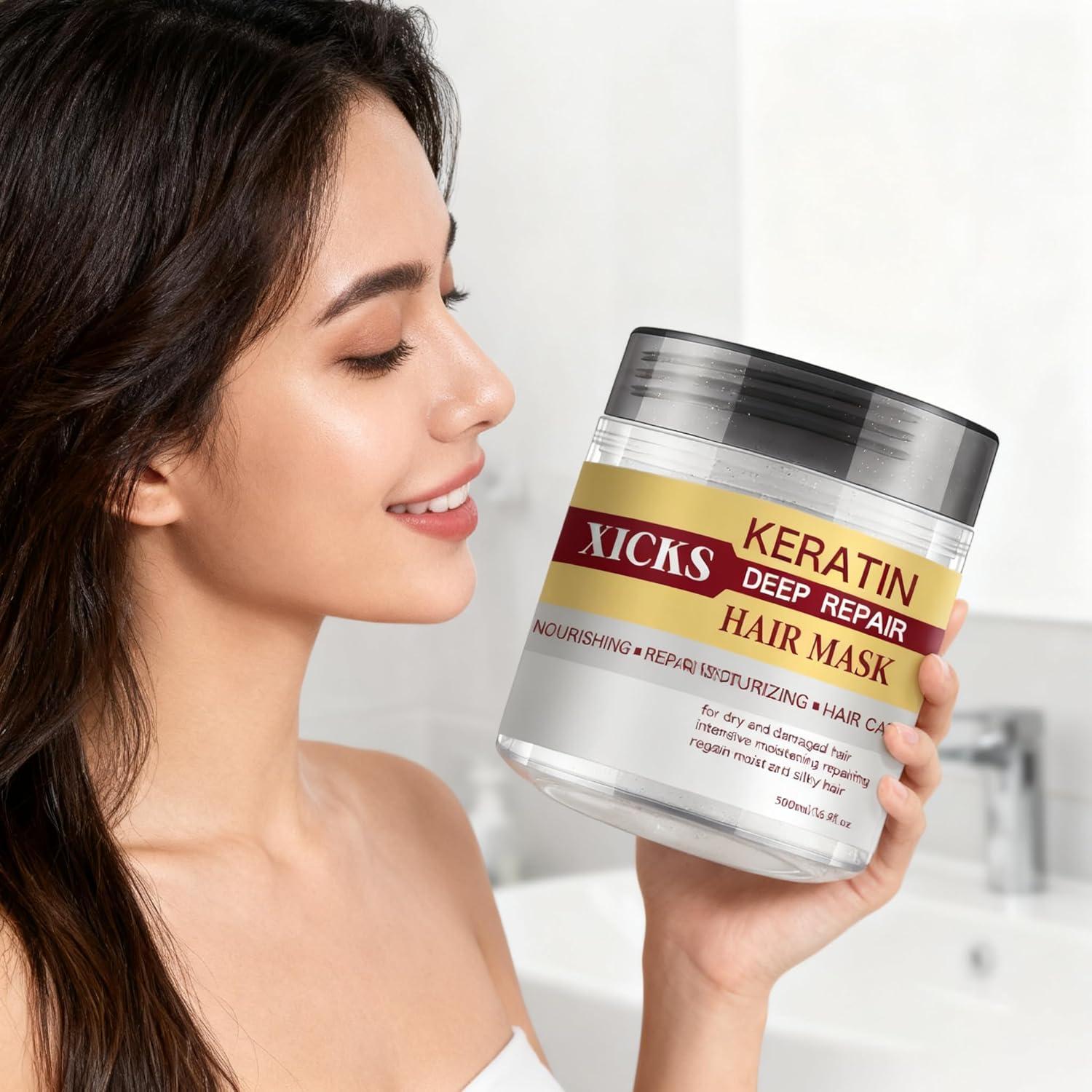 Mascarilla de Queratina y Aceite de Maca Xicks 500ml - Hidratación y Reparación