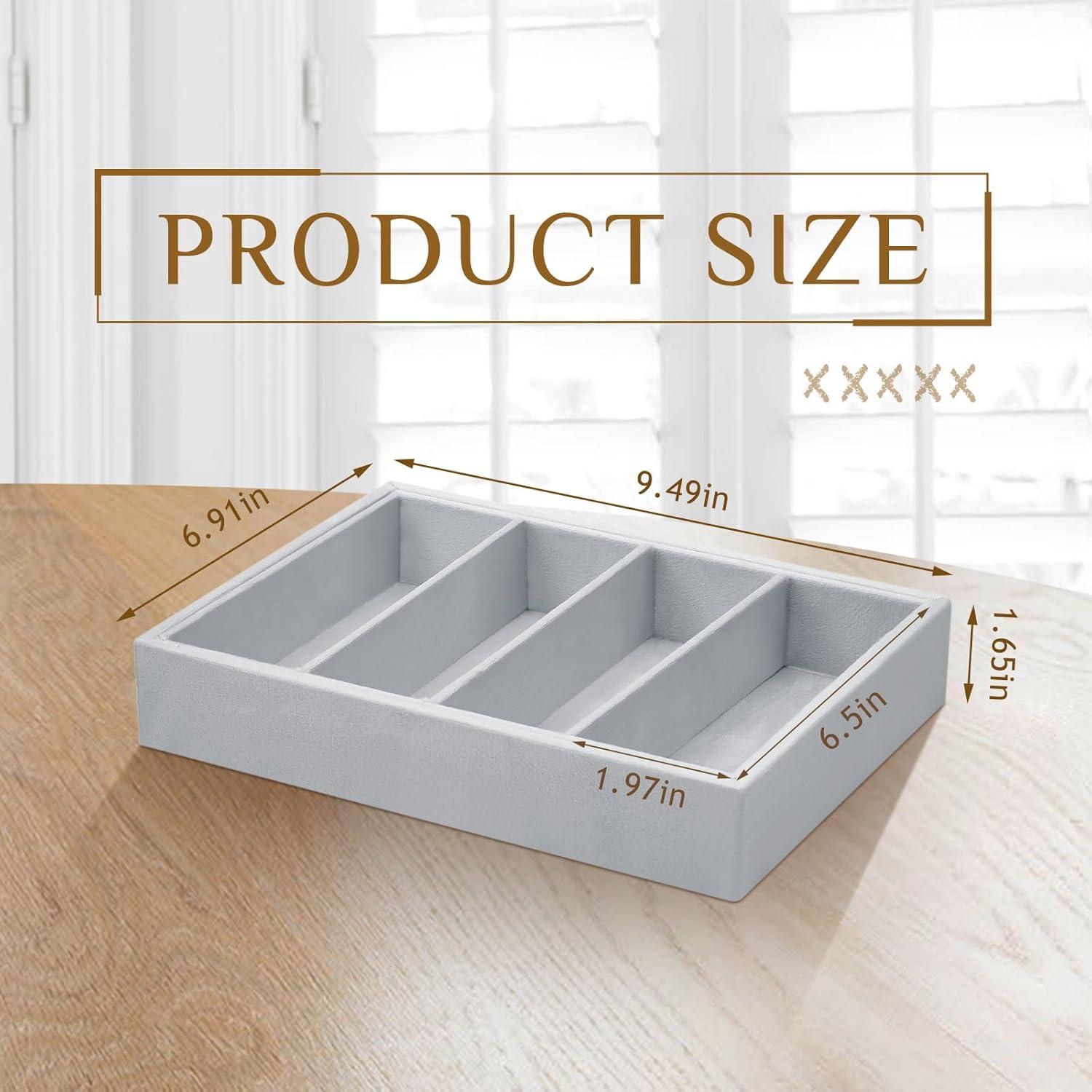 Organizador de Gafas Amylove 4 Rejillas Terciopelo Gris