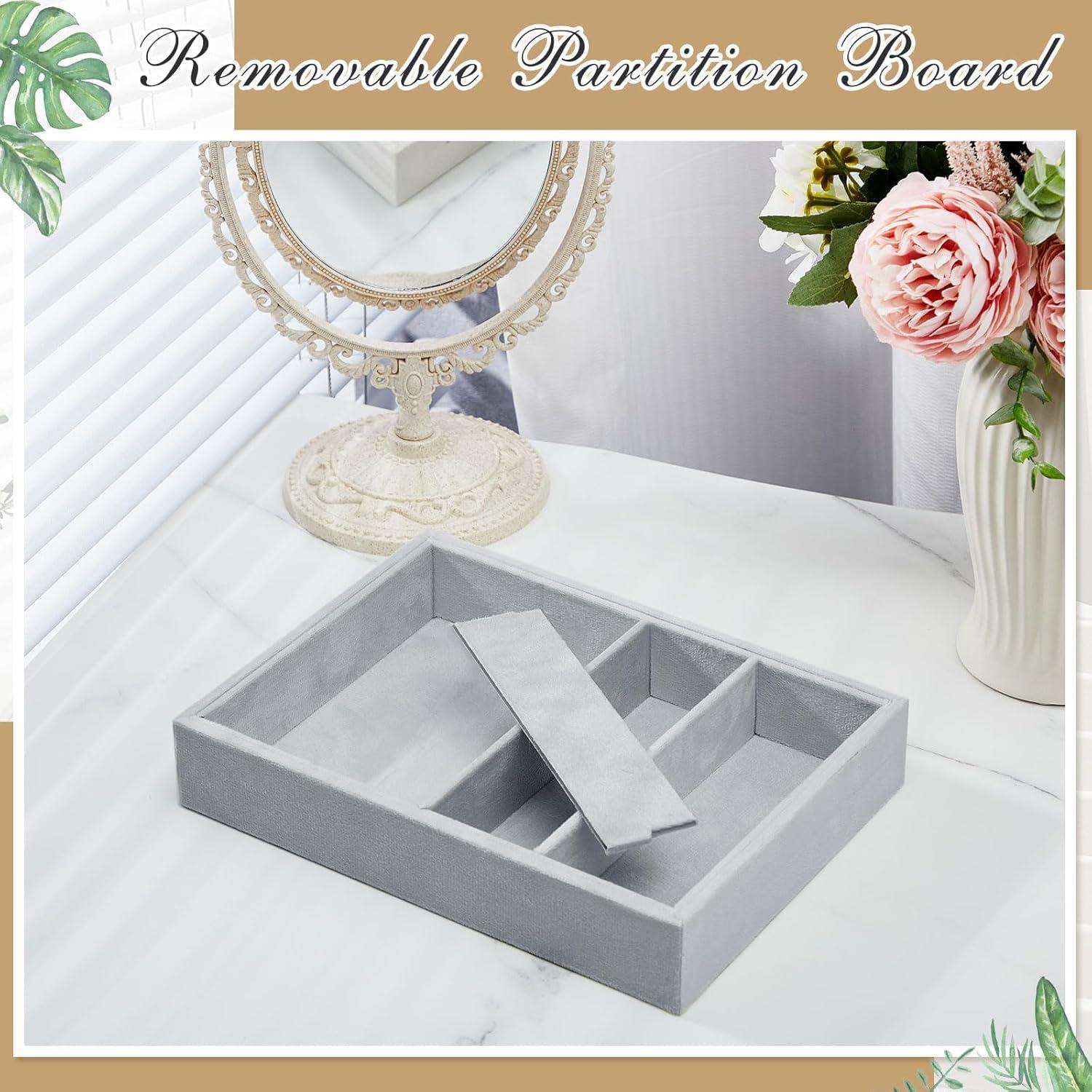 Organizador de Gafas Amylove 4 Rejillas Terciopelo Gris