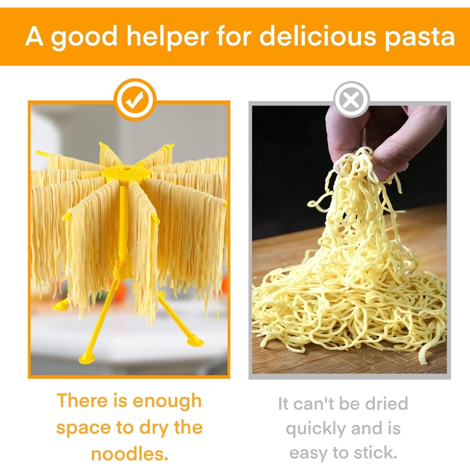 Soporte Plegable para Secar Pasta Genérico Amarillo 10 Brazos