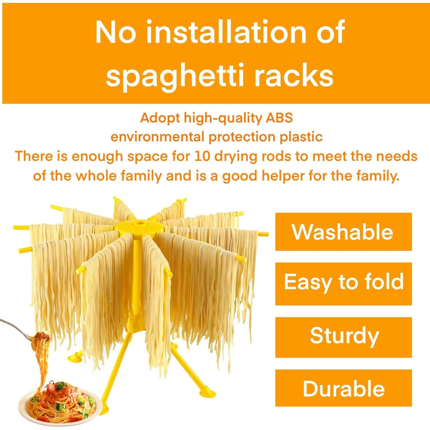 Soporte Plegable para Secar Pasta Genérico Amarillo 10 Brazos