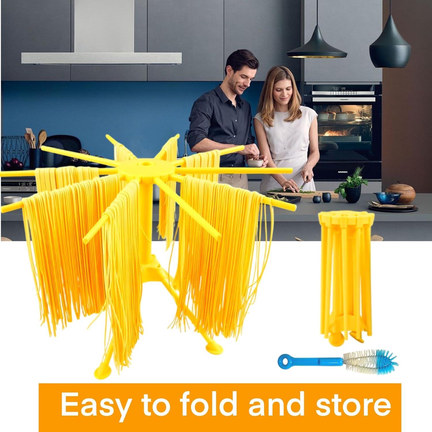 Soporte Plegable para Secar Pasta Genérico Amarillo 10 Brazos