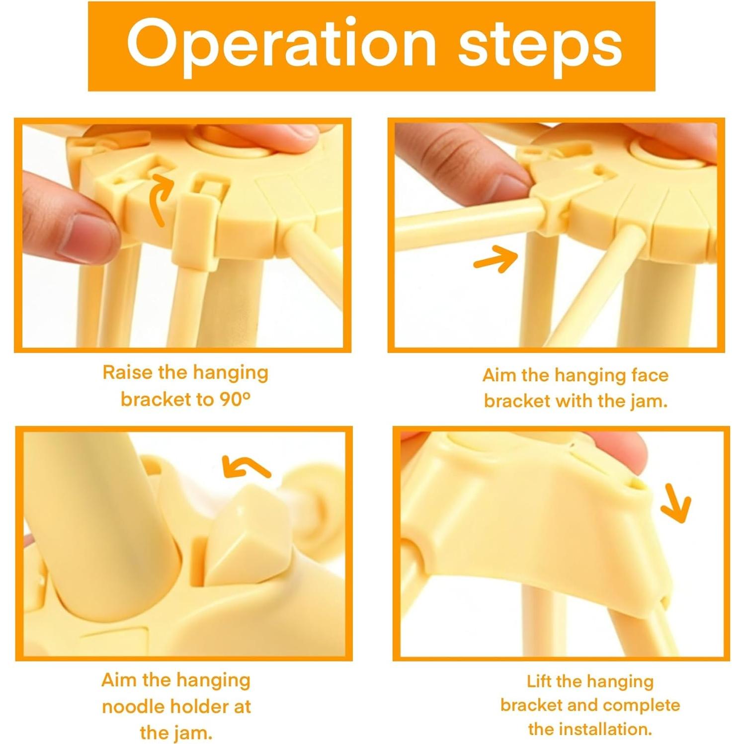 Soporte Plegable para Secar Pasta Genérico Amarillo 10 Brazos