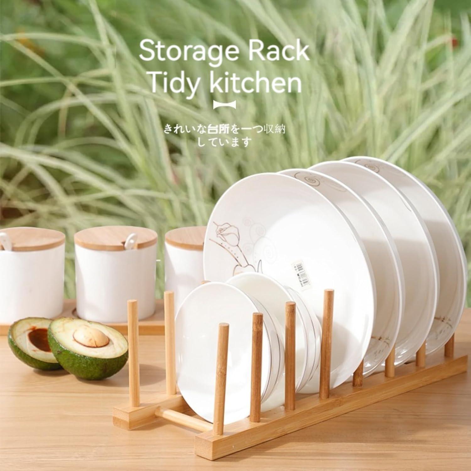 Soporte para Secar Platos de Bambú BVLJOY - Organizador de Cocina