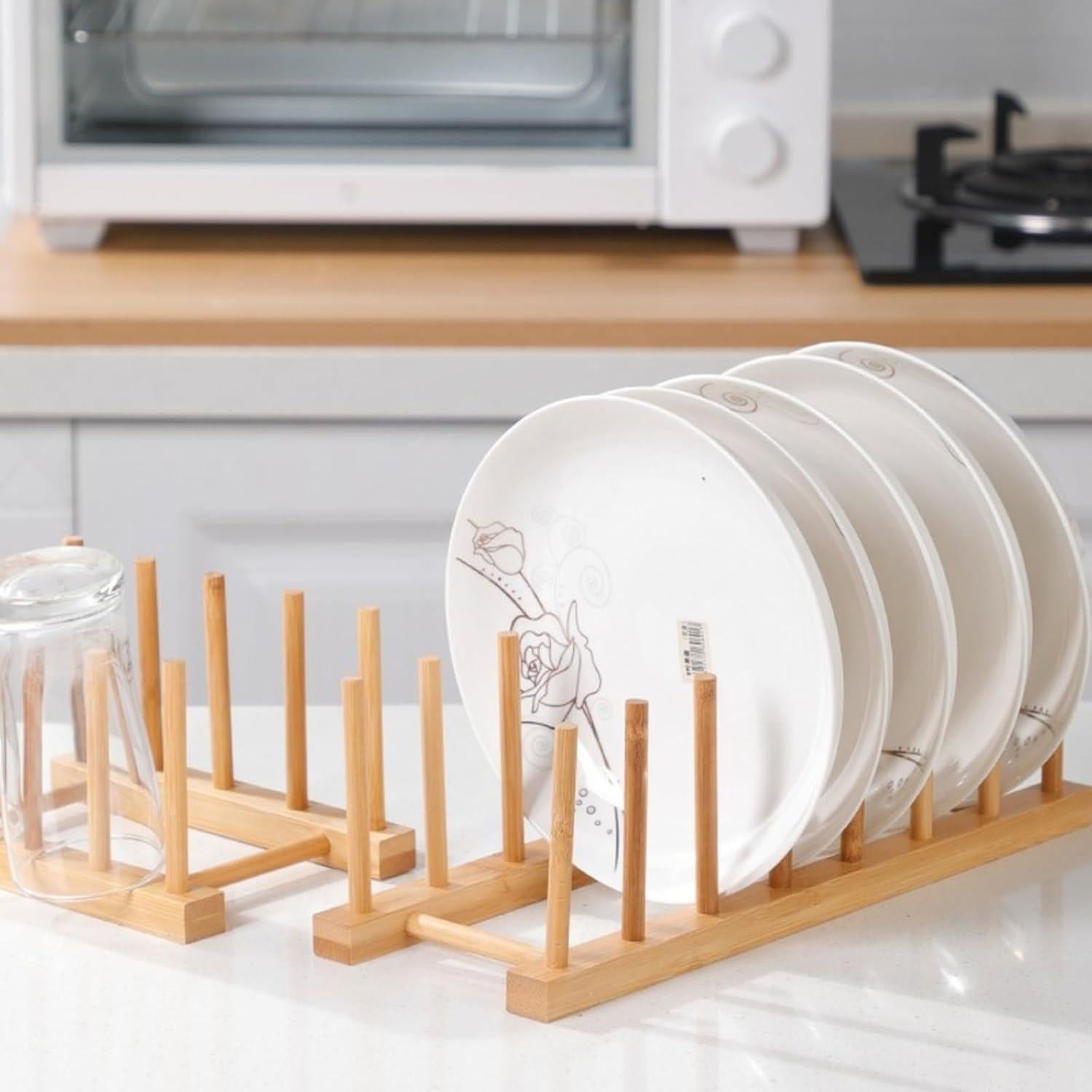 Soporte para Secar Platos de Bambú BVLJOY - Organizador de Cocina