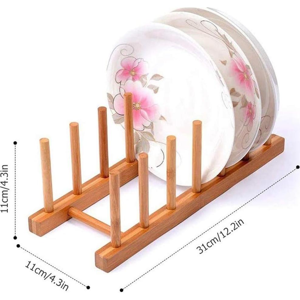 Soporte para Secar Platos de Bambú BVLJOY - Organizador de Cocina