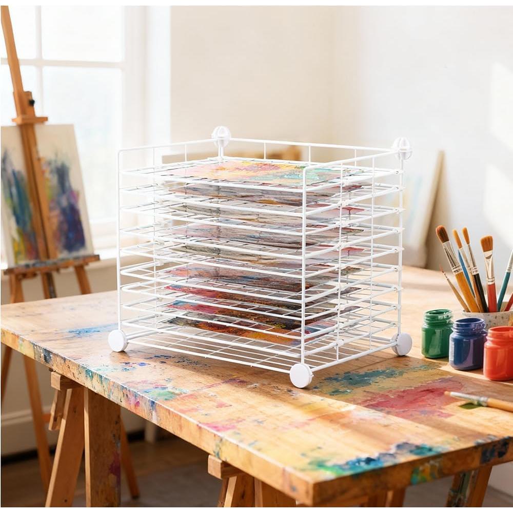 Estante para Secado de Arte FDSDEFEN 10 Estantes Metal Pared