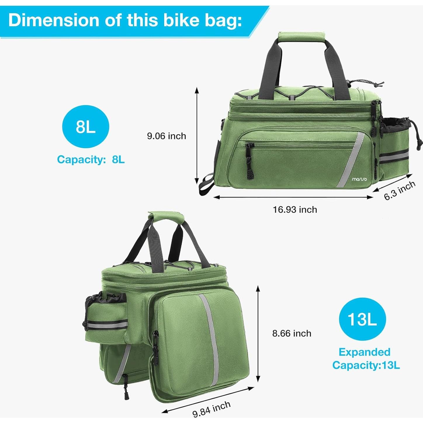 Bolsa de Soporte para Bicicleta MOSISO 8L Impermeable Verde