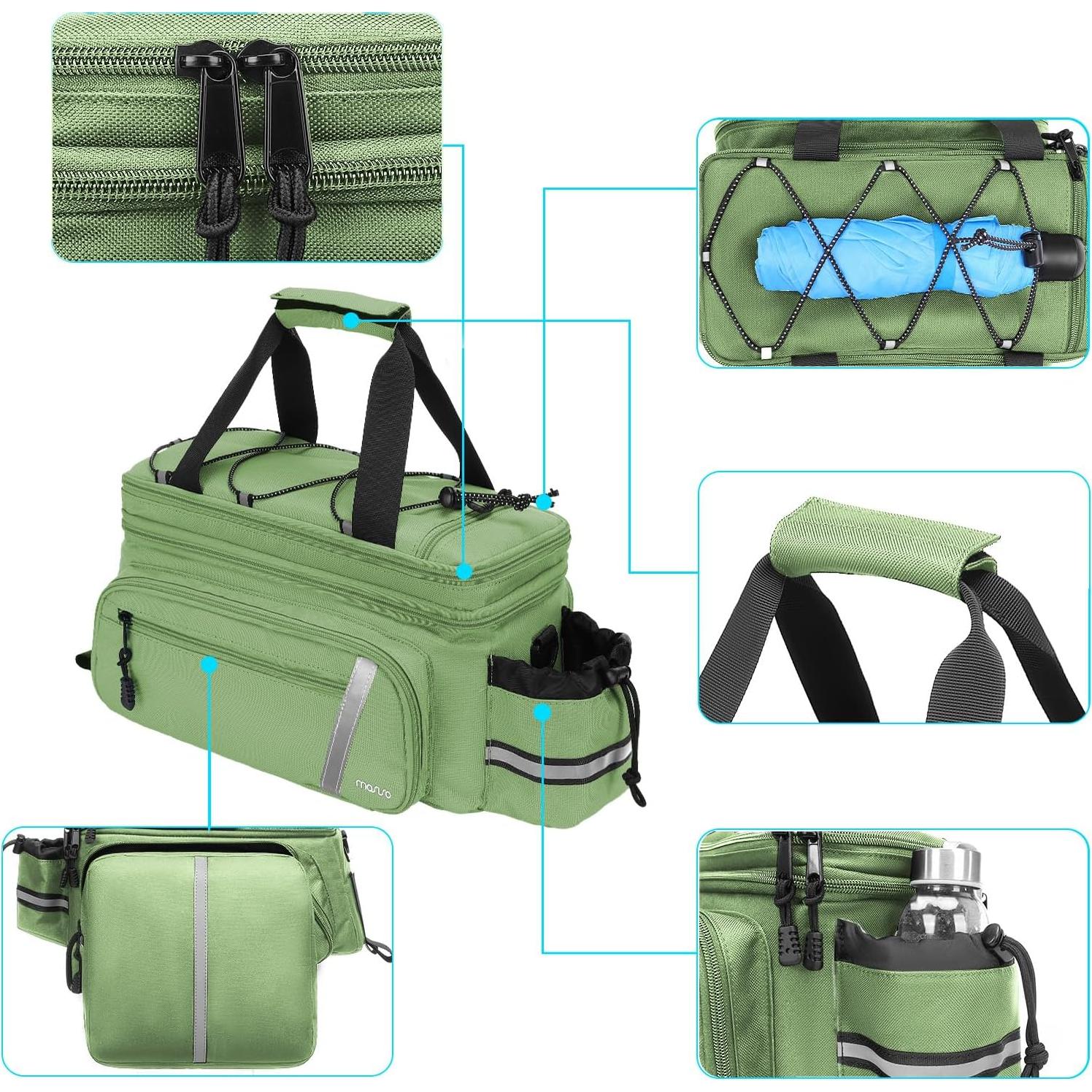 Bolsa de Soporte para Bicicleta MOSISO 8L Impermeable Verde